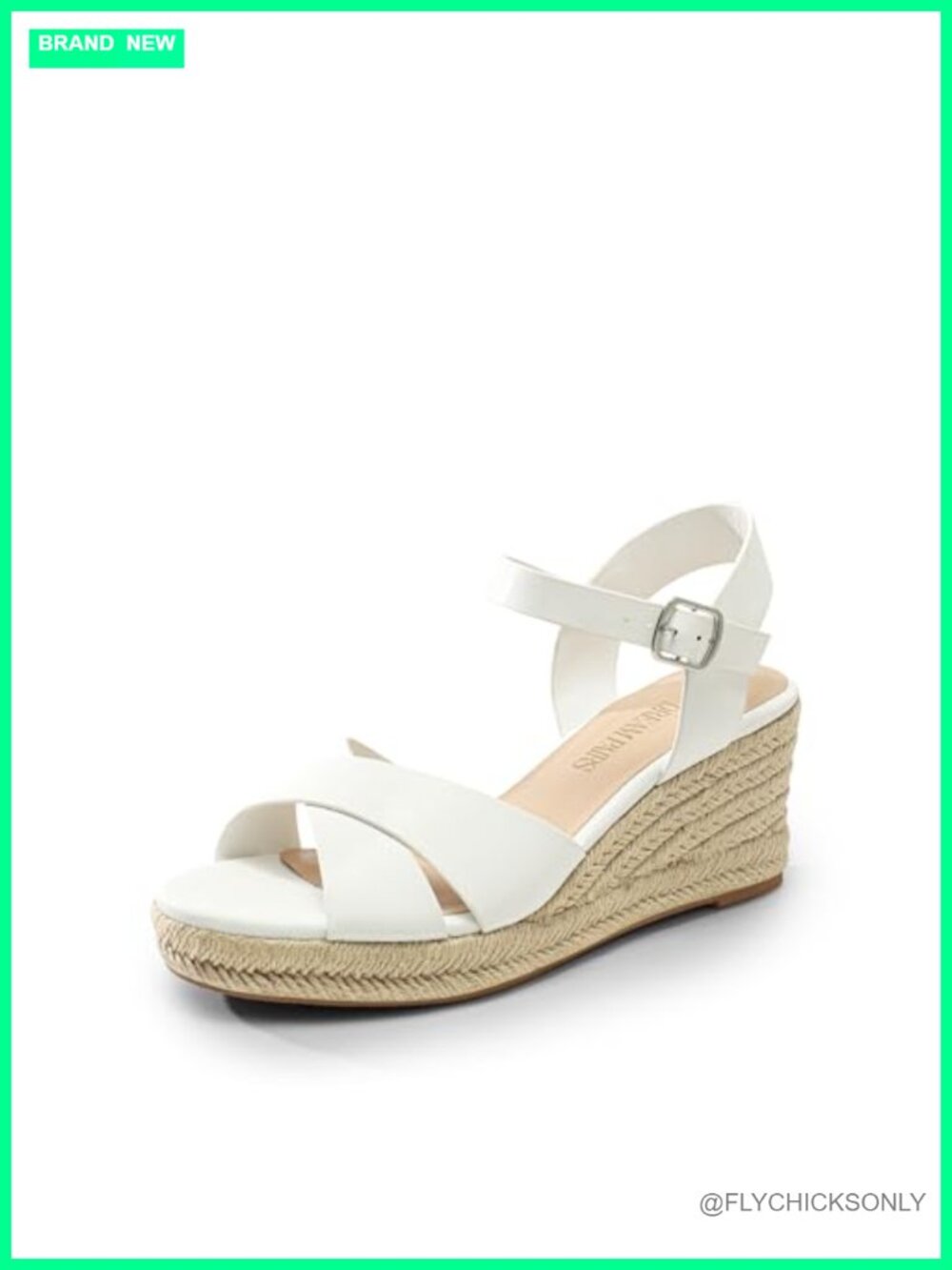 Women's Espadrille Wedge Sandals Faux Leather Ankle Strap Summer